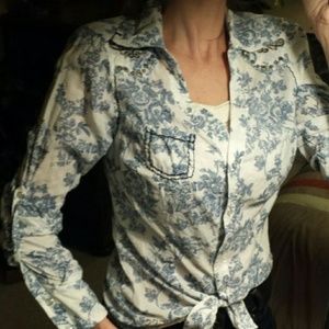 Toile Pattern Guess Pearl Button Shirt